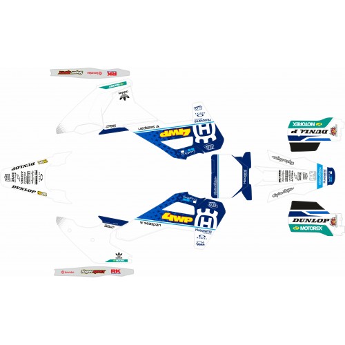 KIT ADHESIVOS HUSQVARNA TC/FC 2025 4WP GO PRO AZUL