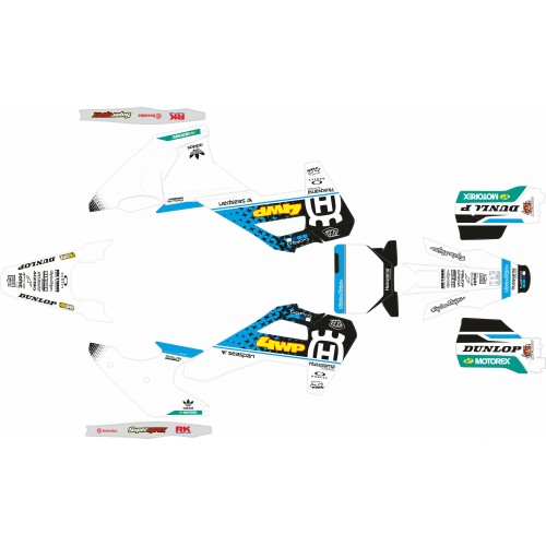 KIT ADHESIVOS HUSQVARNA TC/FC 2025 4WP GO PRO CIAN