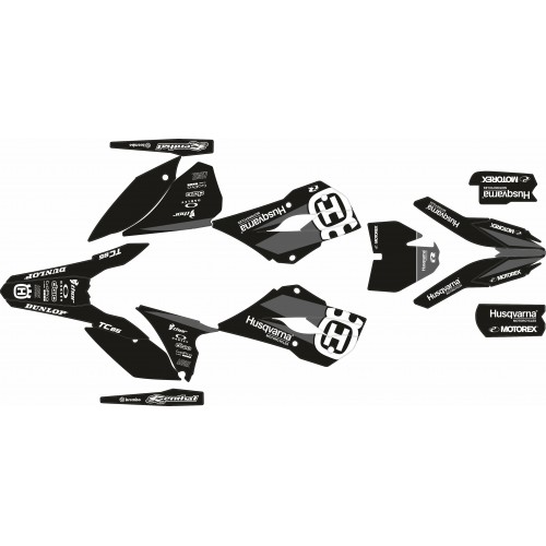 KIT ADHESIVOS HUSQVARNA TC 85 14/17 NEGRO/BLANCO