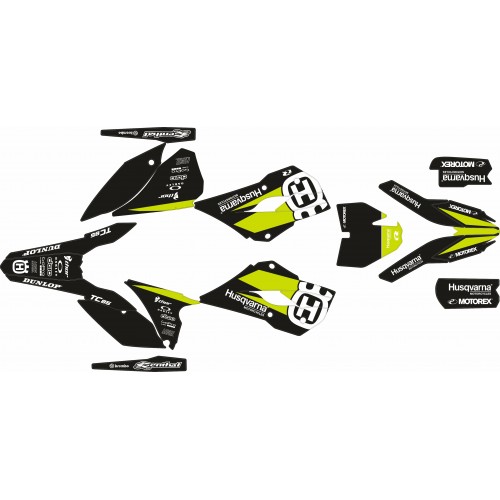 KIT ADHESIVOS HUSQVARNA TC 85 14/17 NEGRO/BLANCO/LIMA