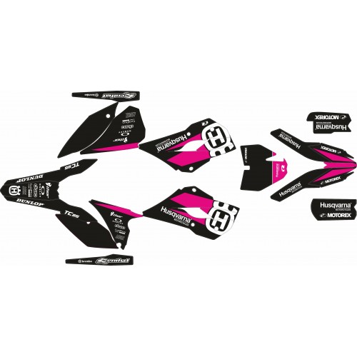 KIT ADHESIVOS HUSQVARNA TC 85 14/17 NEGRO/BLANCO/ROSA