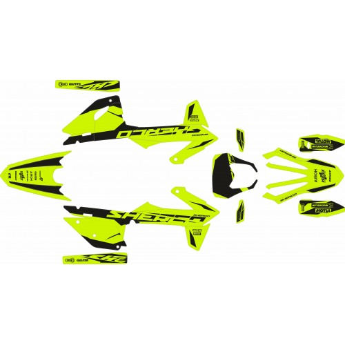 KIT ADHESIVOS SHERCO SE/SE-F 25/26 AMARILLO FLUOR/NEGRO