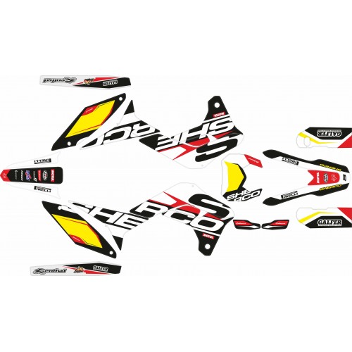 KIT ADHESIVOS SHERCO SE/SE-F 17/24 BLANCO/ROJO/NEGRO