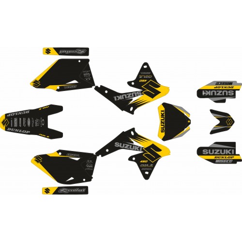 KIT ADHESIVOS SUZUKI RMZ 450 08/17 NEGRO /GRIS / AMARILLO RETRO